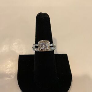 Halo wedding set 